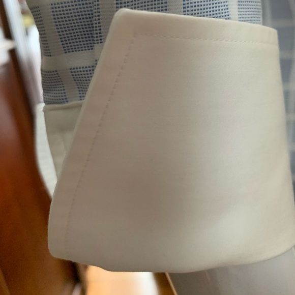 Blue & white check pattern button up cotton dress shirt white collar French cuff - Picture 11 of 16